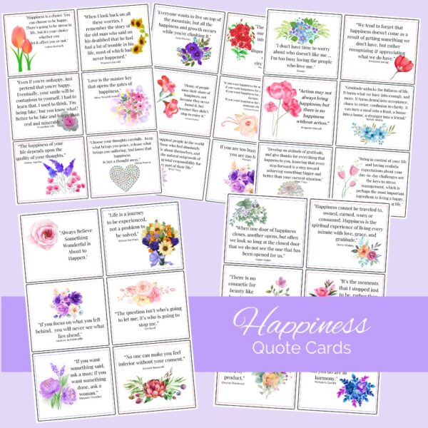 Happiness Quote Cards