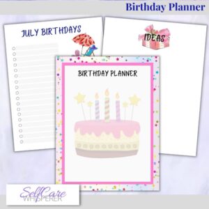 Planner for Birthdays and Anniversaries