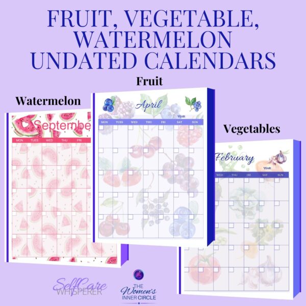 Fruit Vegetable and Watermelon Undated Calendars