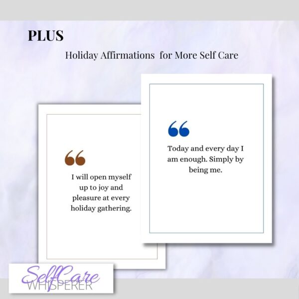 Self Care Holiday Affirmations