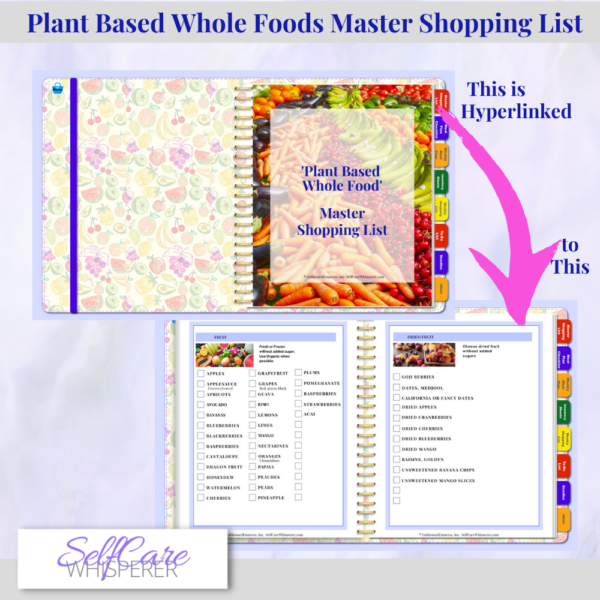 Digital Plant Based Whole Foods Shopping List Planner
