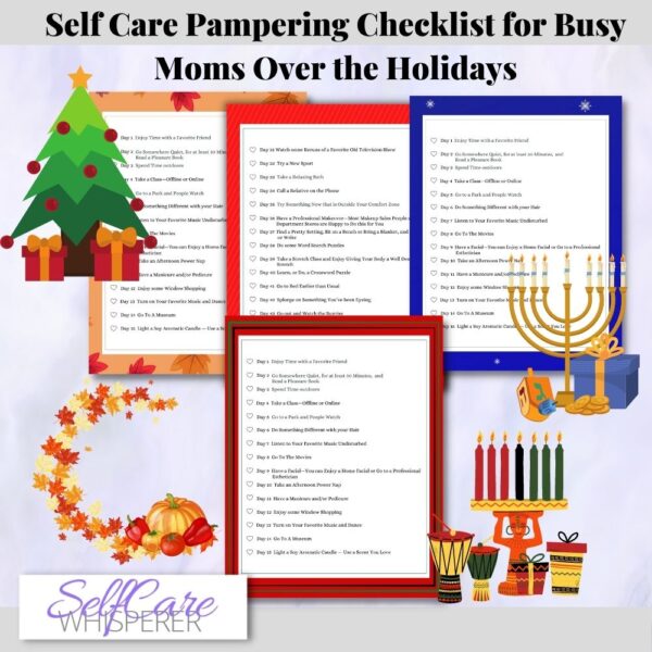 Self Care Pampering Checklist for Women over the Holidays