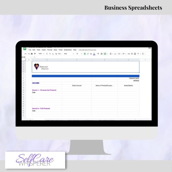 monthly spreadsheets for business